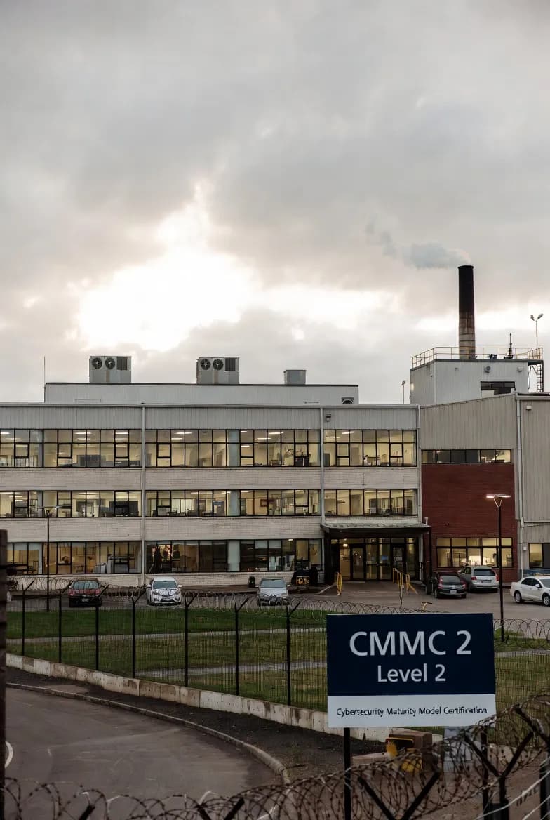 Advanced manufacturing facility with high-security visitor controls